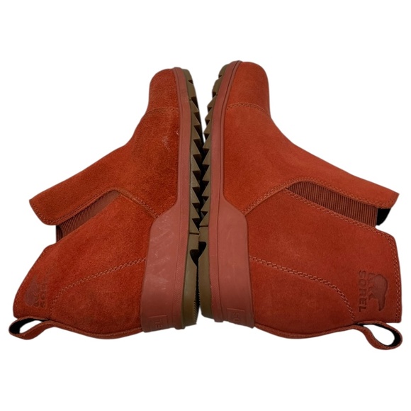 Sorel Evie Wedge Suede Ankle Pull On Boots Burnt Orange Waterproof - Picture 7 of 13